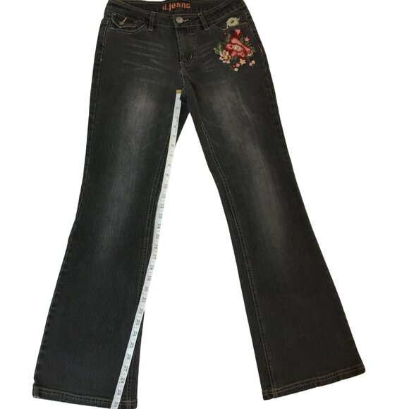 D. Jeans Woman Floral Embroidered Bootcut Denim Y2K Cottagecore Jeans Sz 6 - Picture 6 of 8